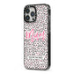 Mum Polka Dots Mothers Day iPhone 13 Pro Max Black Impact Case Side Angle on Silver phone