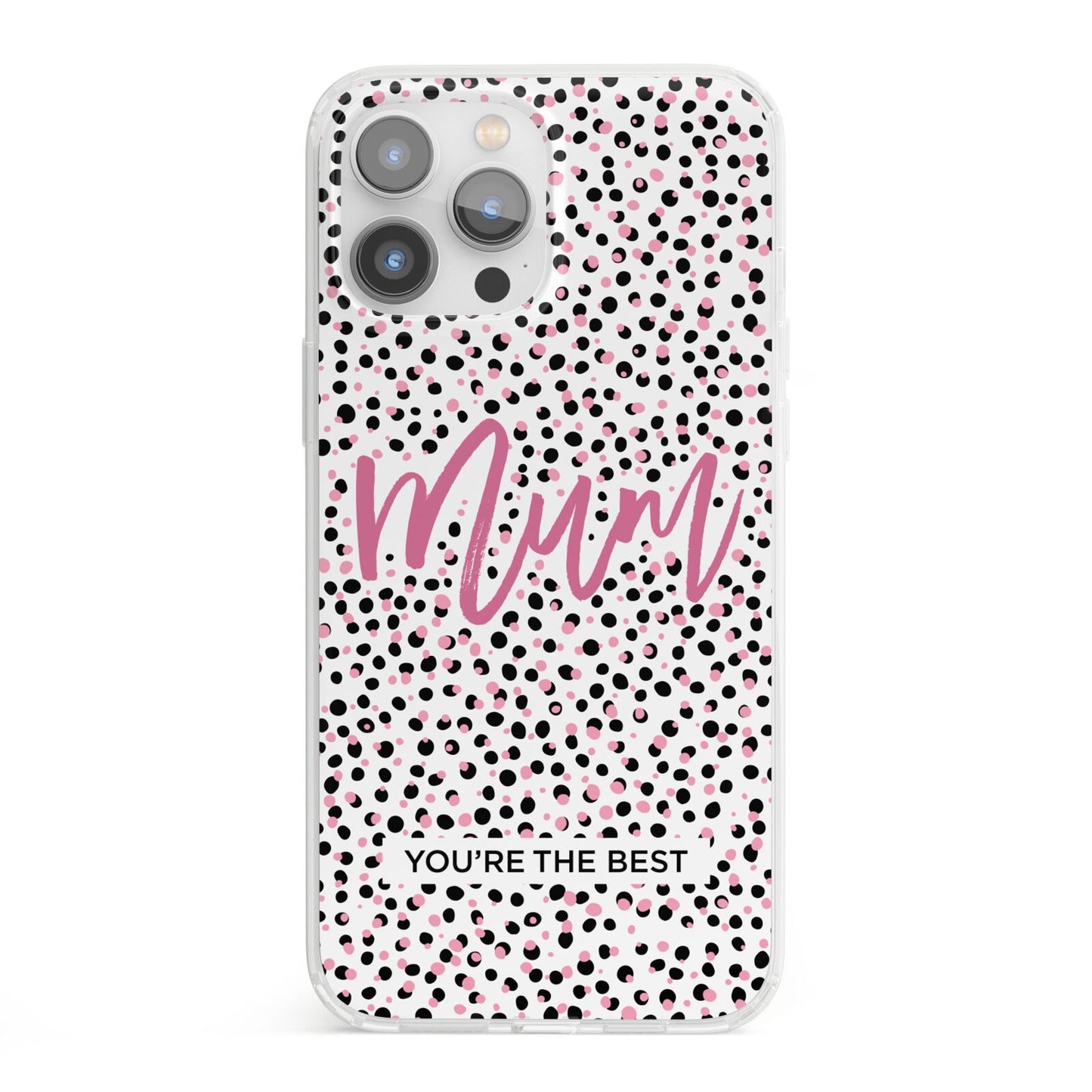 Mum Polka Dots Mothers Day iPhone 13 Pro Max Clear Bumper Case