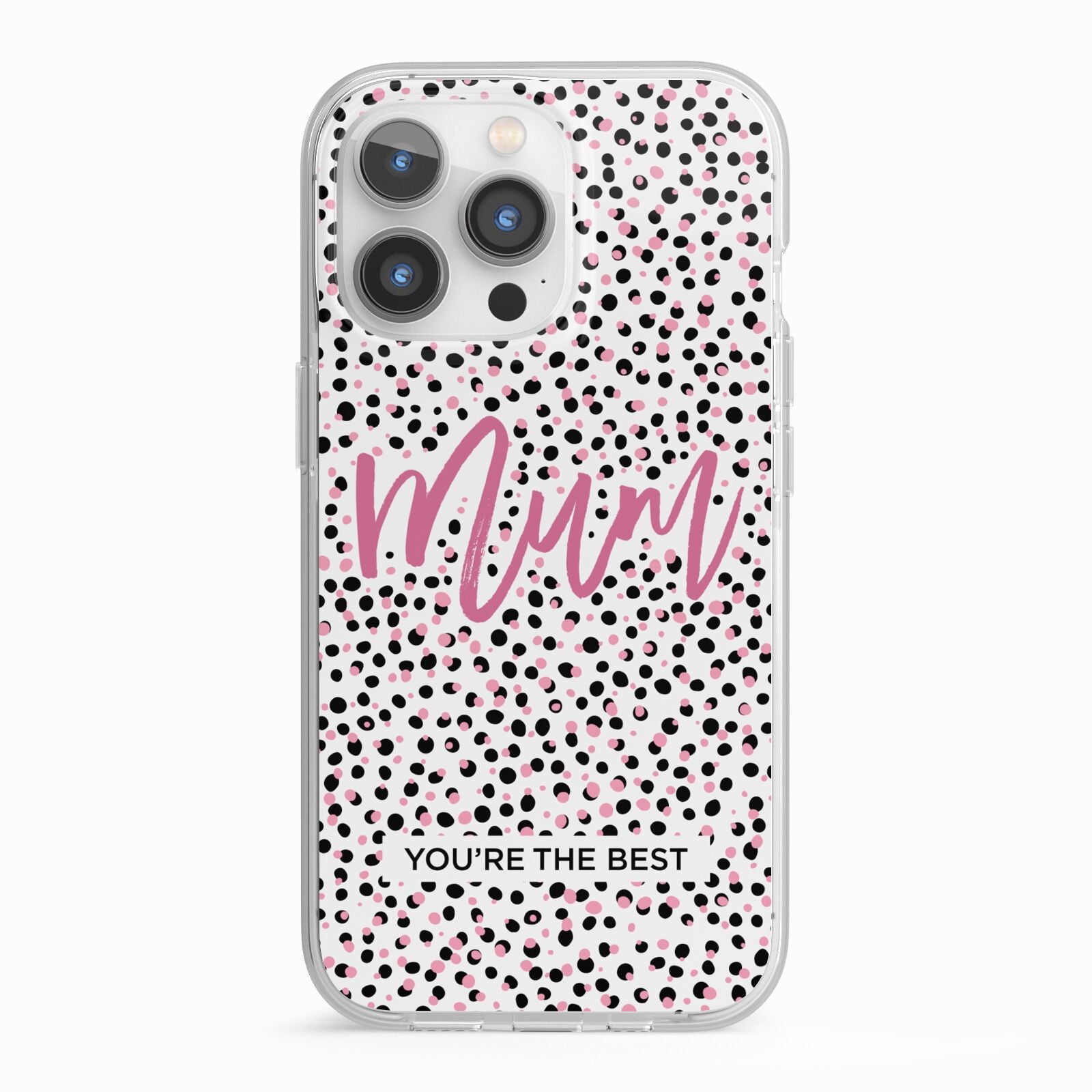 Mum Polka Dots Mothers Day iPhone 13 Pro TPU Impact Case with White Edges