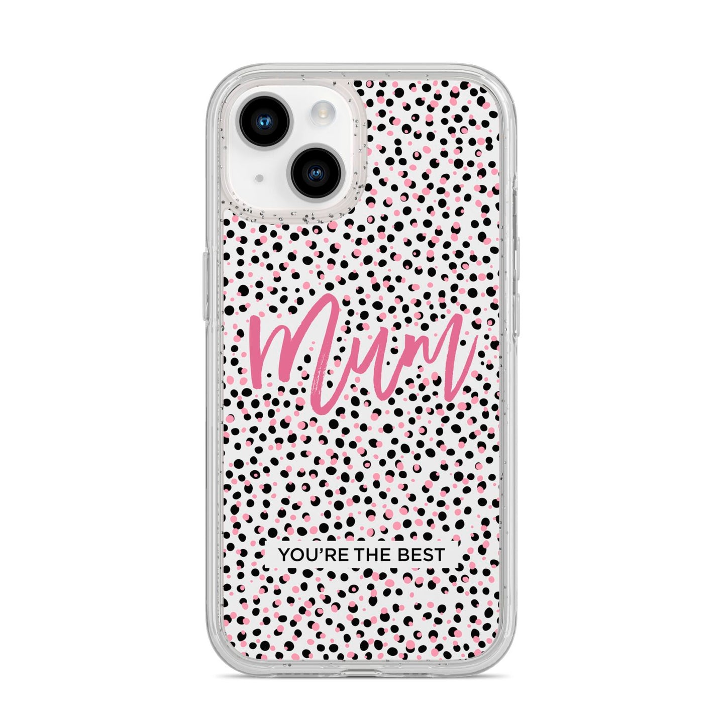 Mum Polka Dots Mothers Day iPhone 14 Glitter Tough Case Starlight