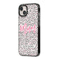 Mum Polka Dots Mothers Day iPhone 14 Plus Black Impact Case Side Angle on Silver phone