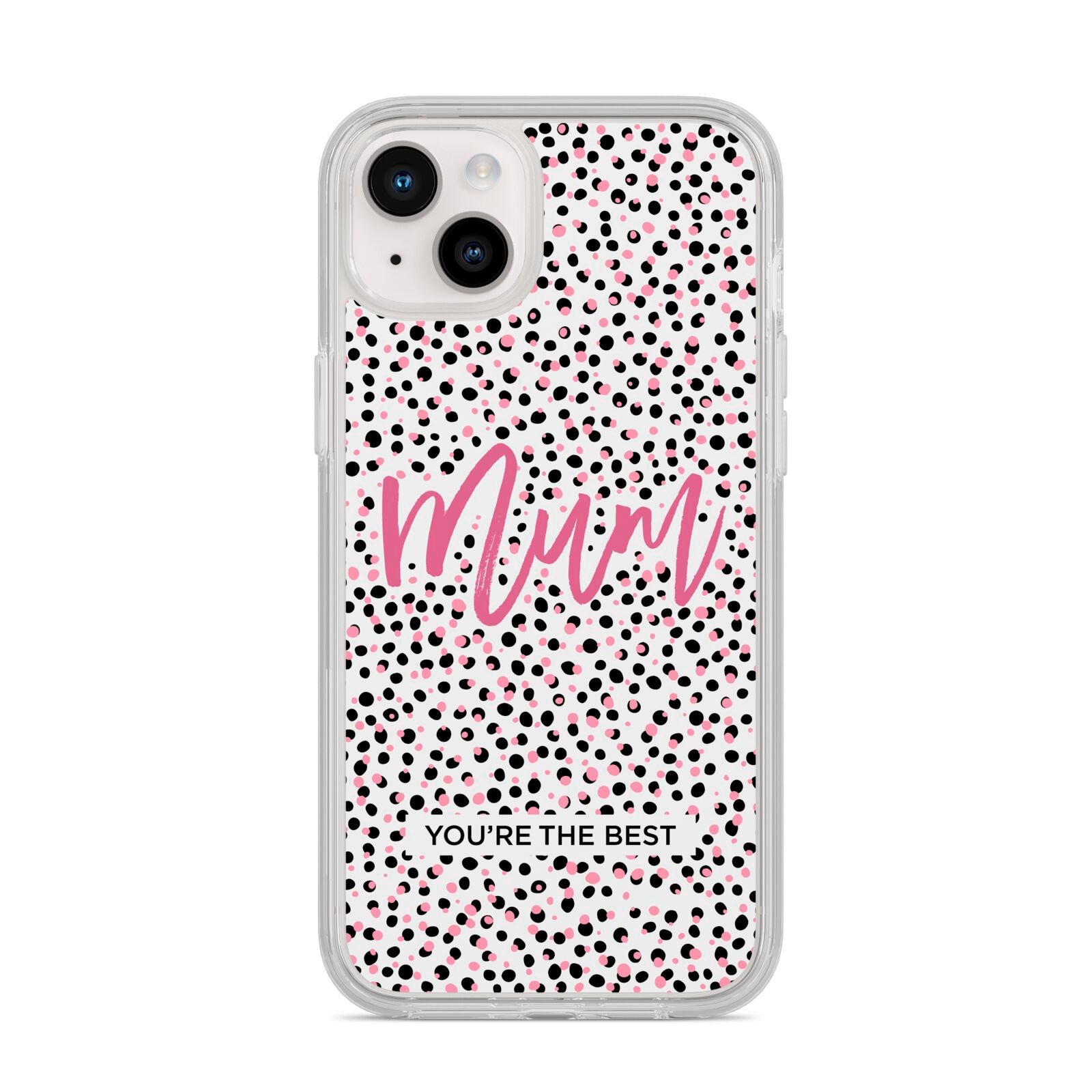 Mum Polka Dots Mothers Day iPhone 14 Plus Clear Tough Case Starlight