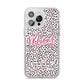 Mum Polka Dots Mothers Day iPhone 14 Pro Max Clear Tough Case Silver