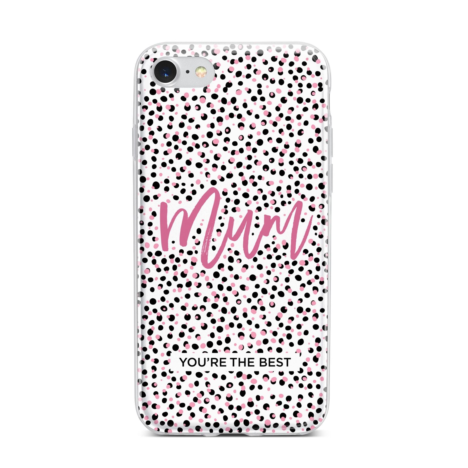 Mum Polka Dots Mothers Day iPhone 7 Bumper Case on Silver iPhone