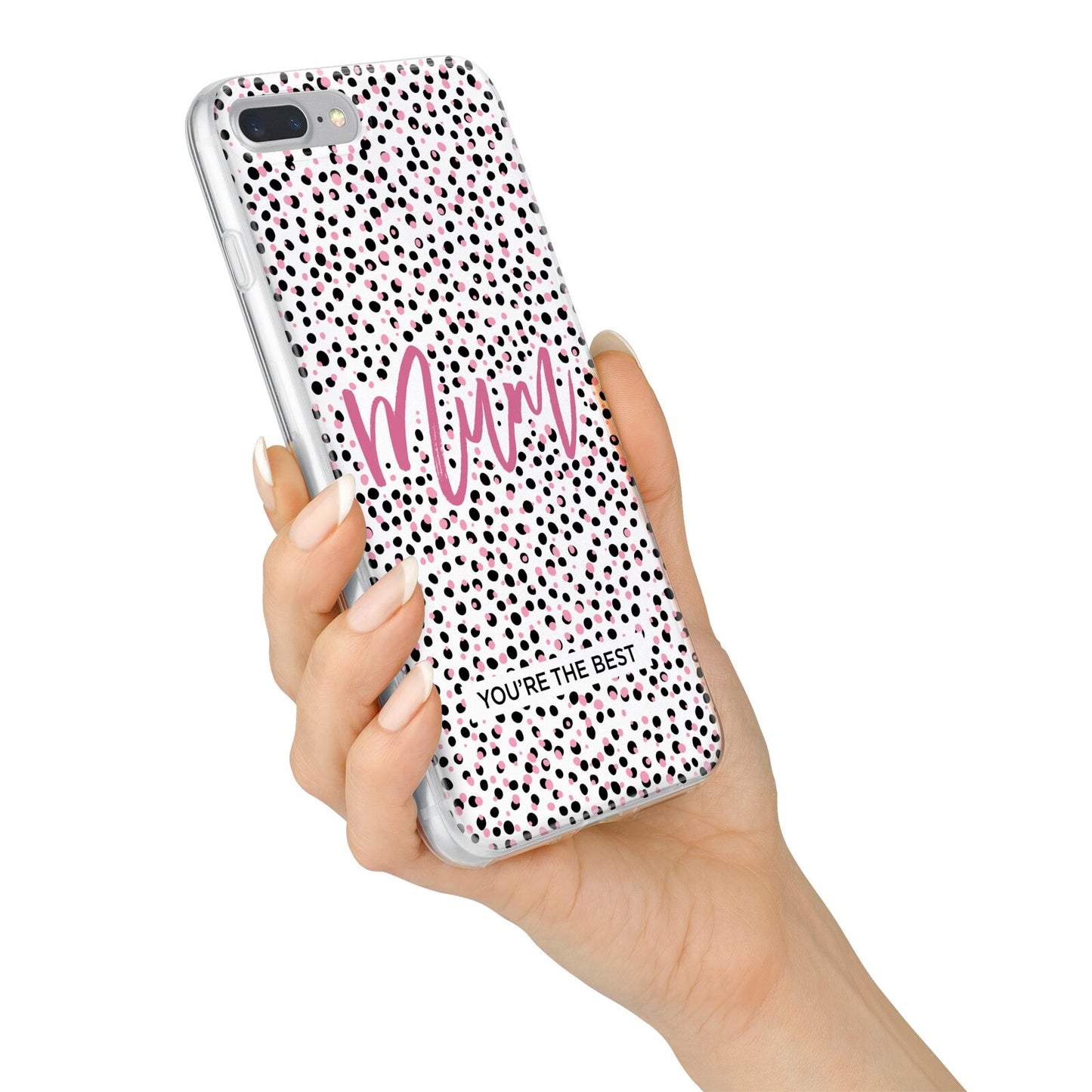 Mum Polka Dots Mothers Day iPhone 7 Plus Bumper Case on Silver iPhone Alternative Image