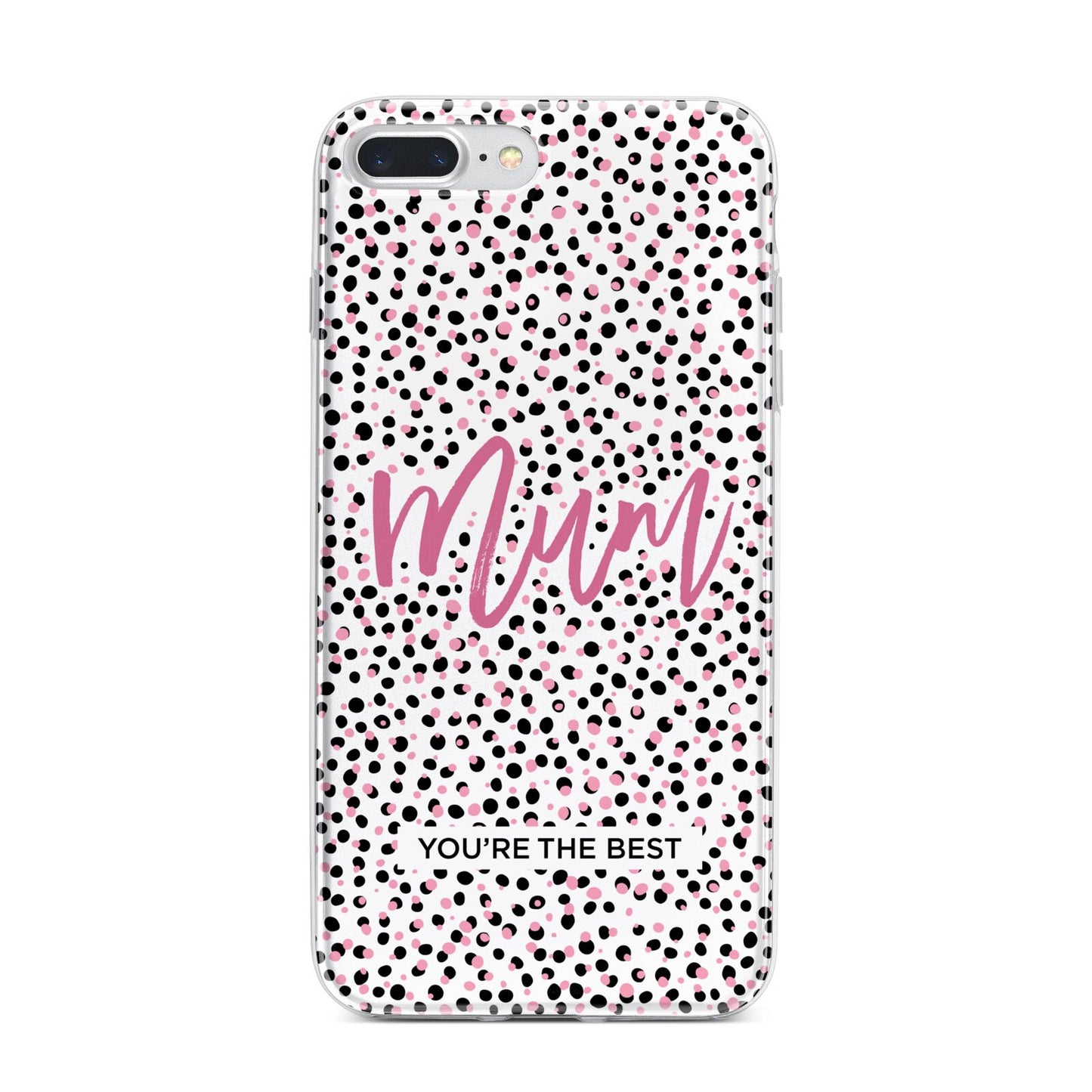 Mum Polka Dots Mothers Day iPhone 7 Plus Bumper Case on Silver iPhone