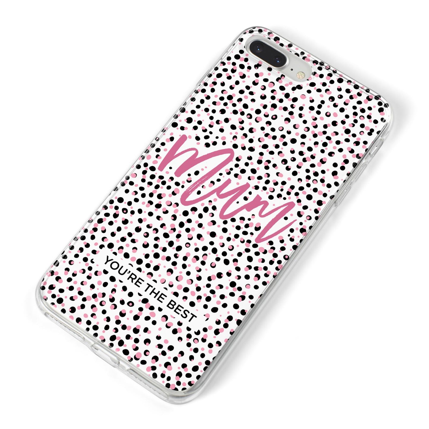 Mum Polka Dots Mothers Day iPhone 8 Plus Bumper Case on Silver iPhone Alternative Image