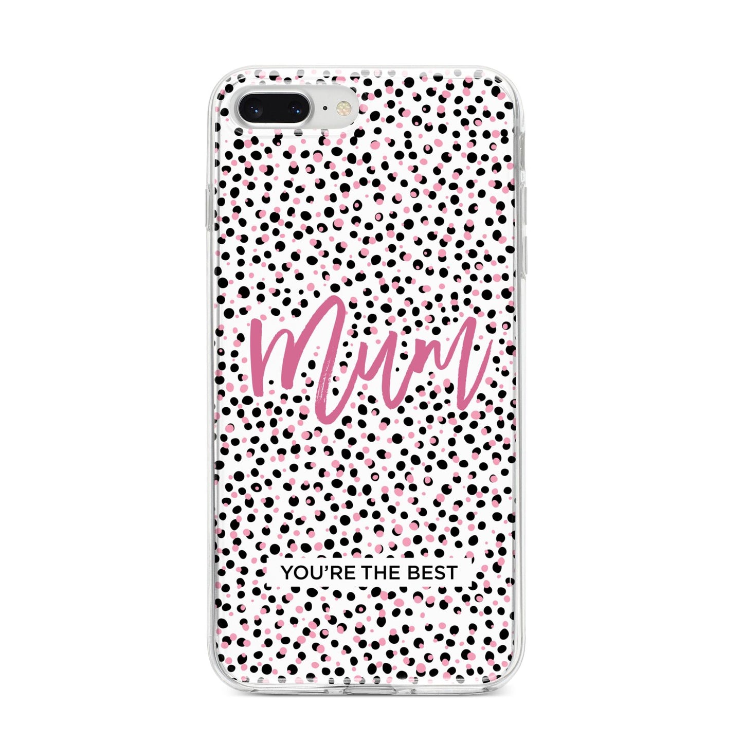 Mum Polka Dots Mothers Day iPhone 8 Plus Bumper Case on Silver iPhone