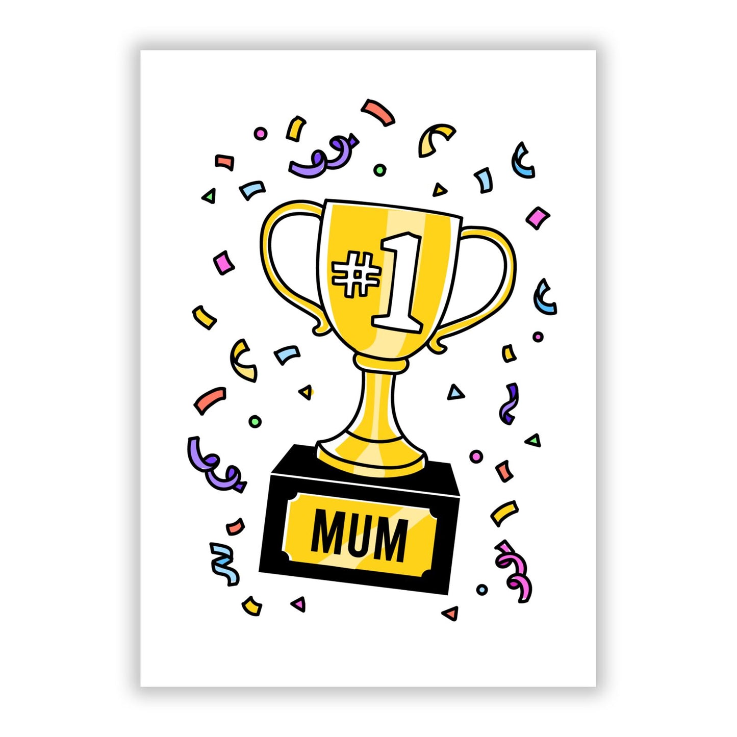 Mum Trophy Mothers Day A5 Flat Greetings Card