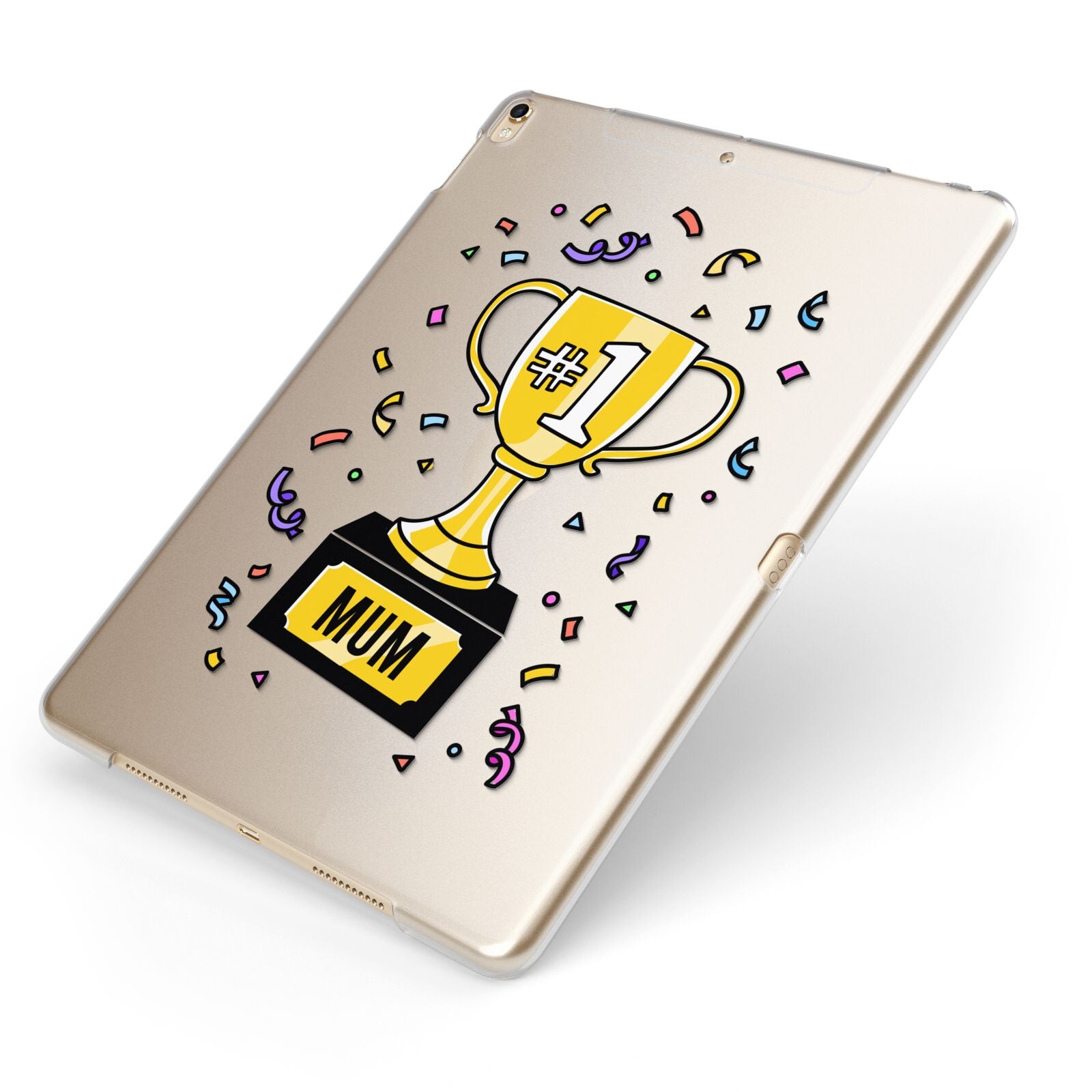 Mum Trophy Mothers Day Apple iPad Case on Gold iPad Side View