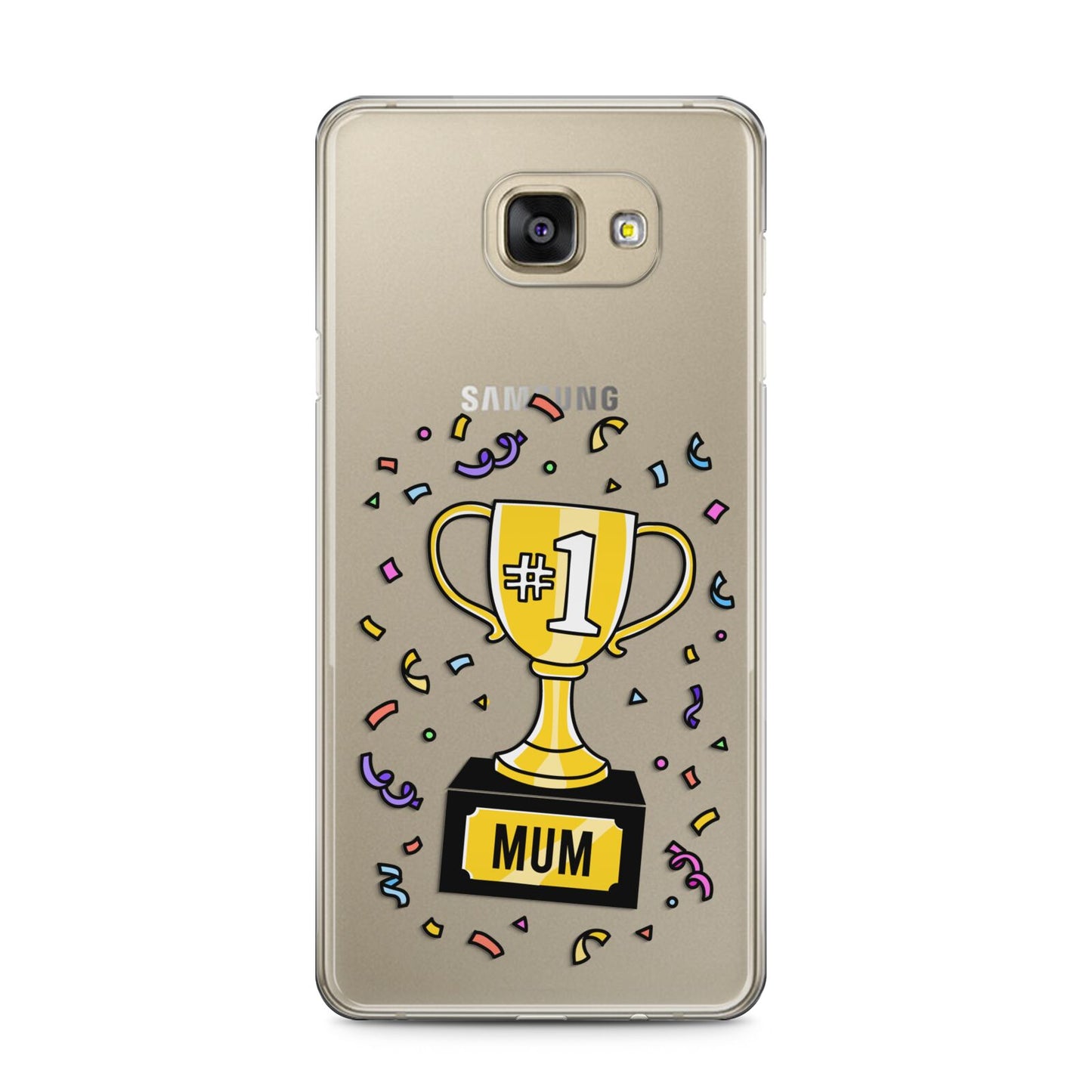 Mum Trophy Mothers Day Samsung Galaxy A5 2016 Case on gold phone