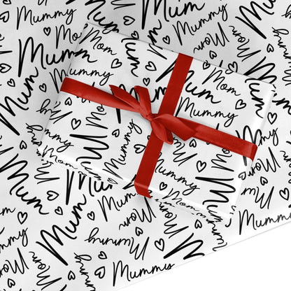 Mum text Custom Wrapping Paper