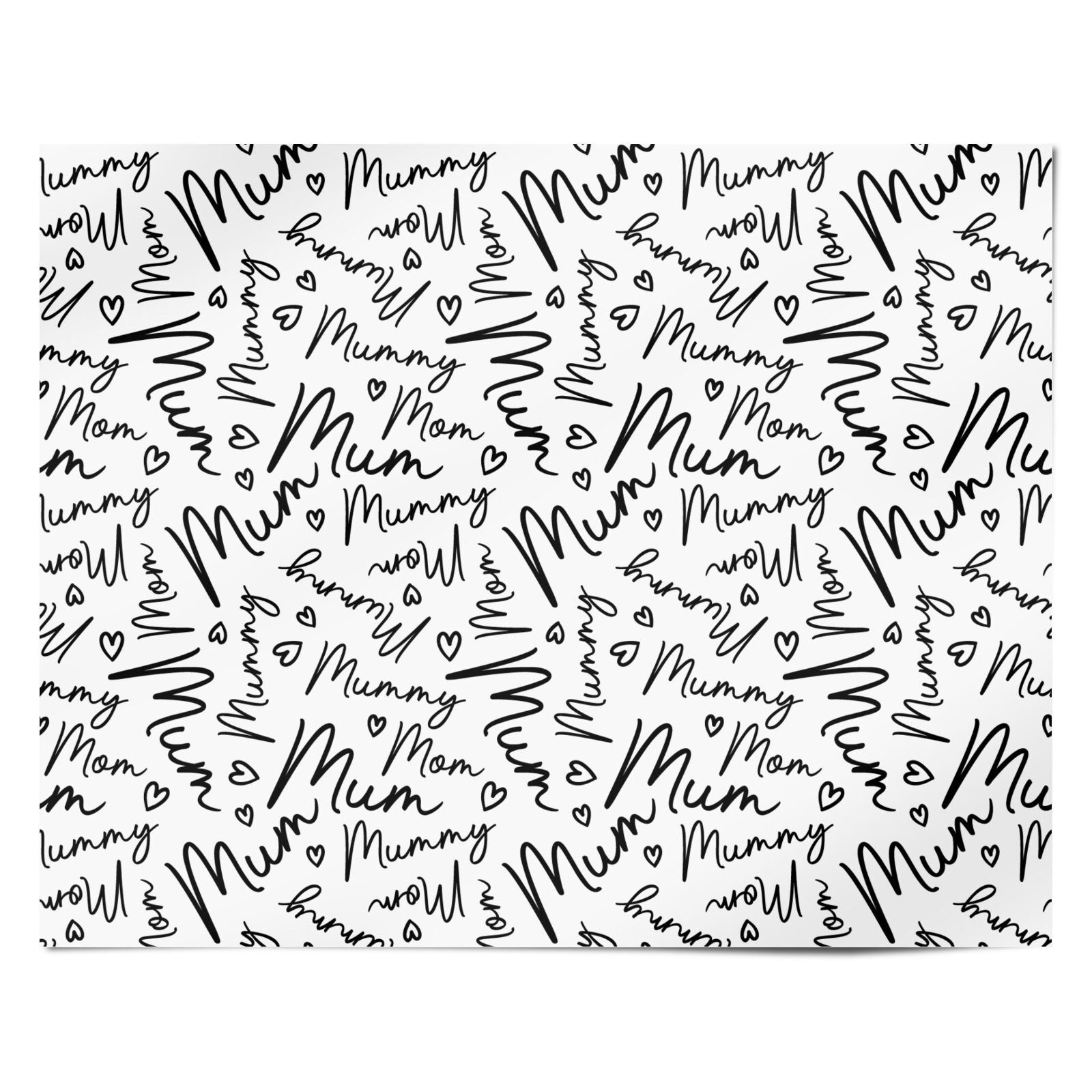 Mum text Personalised Wrapping Paper Alternative
