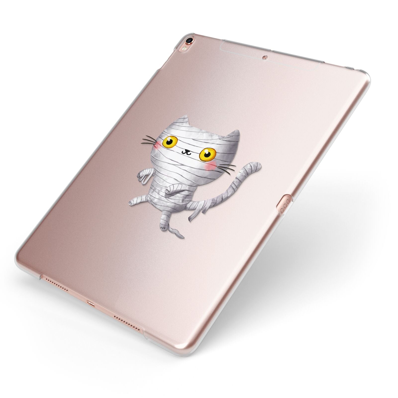 Mummy Cats Apple iPad Case on Rose Gold iPad Side View