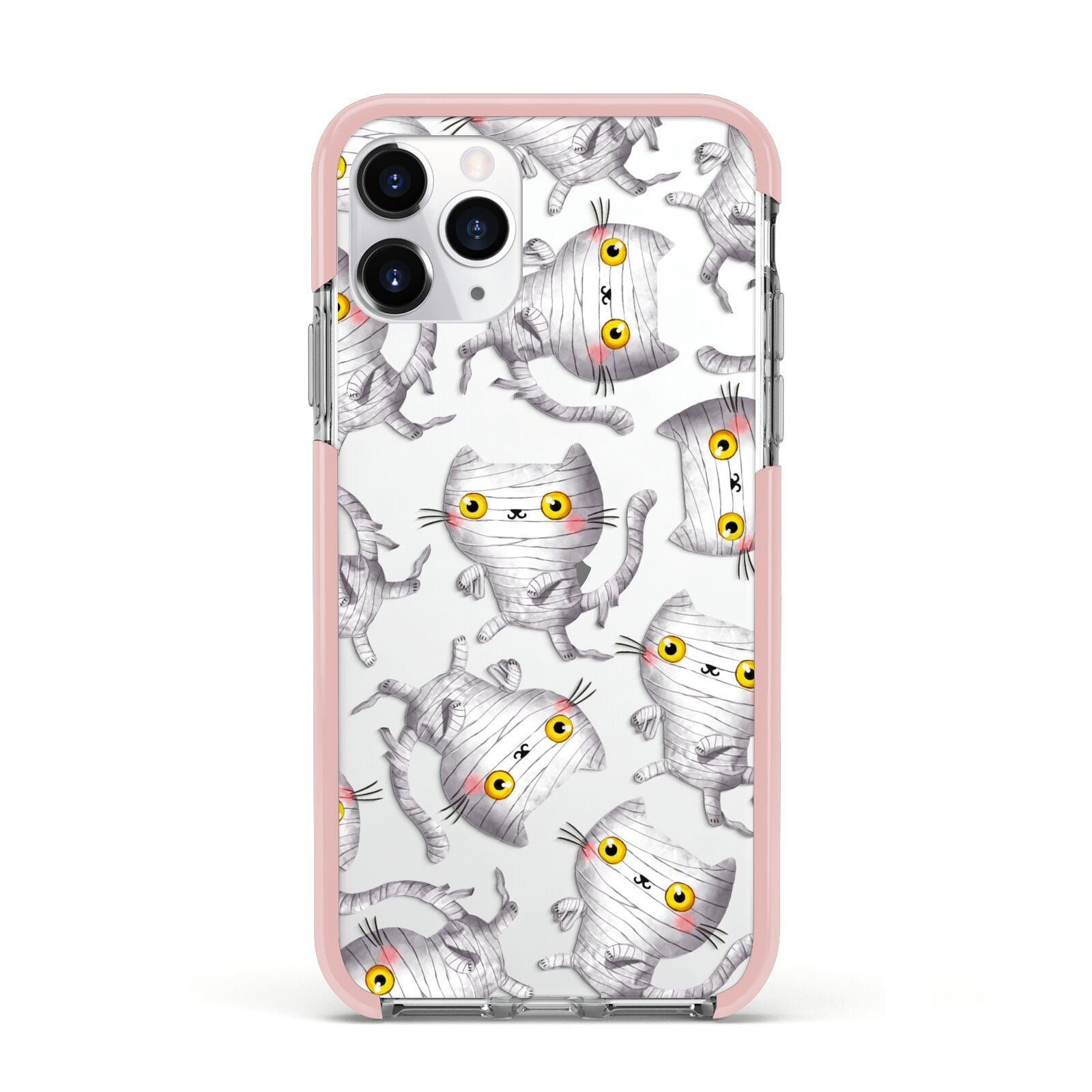 Mummy Cats Apple iPhone 11 Pro in Silver with Pink Impact Case
