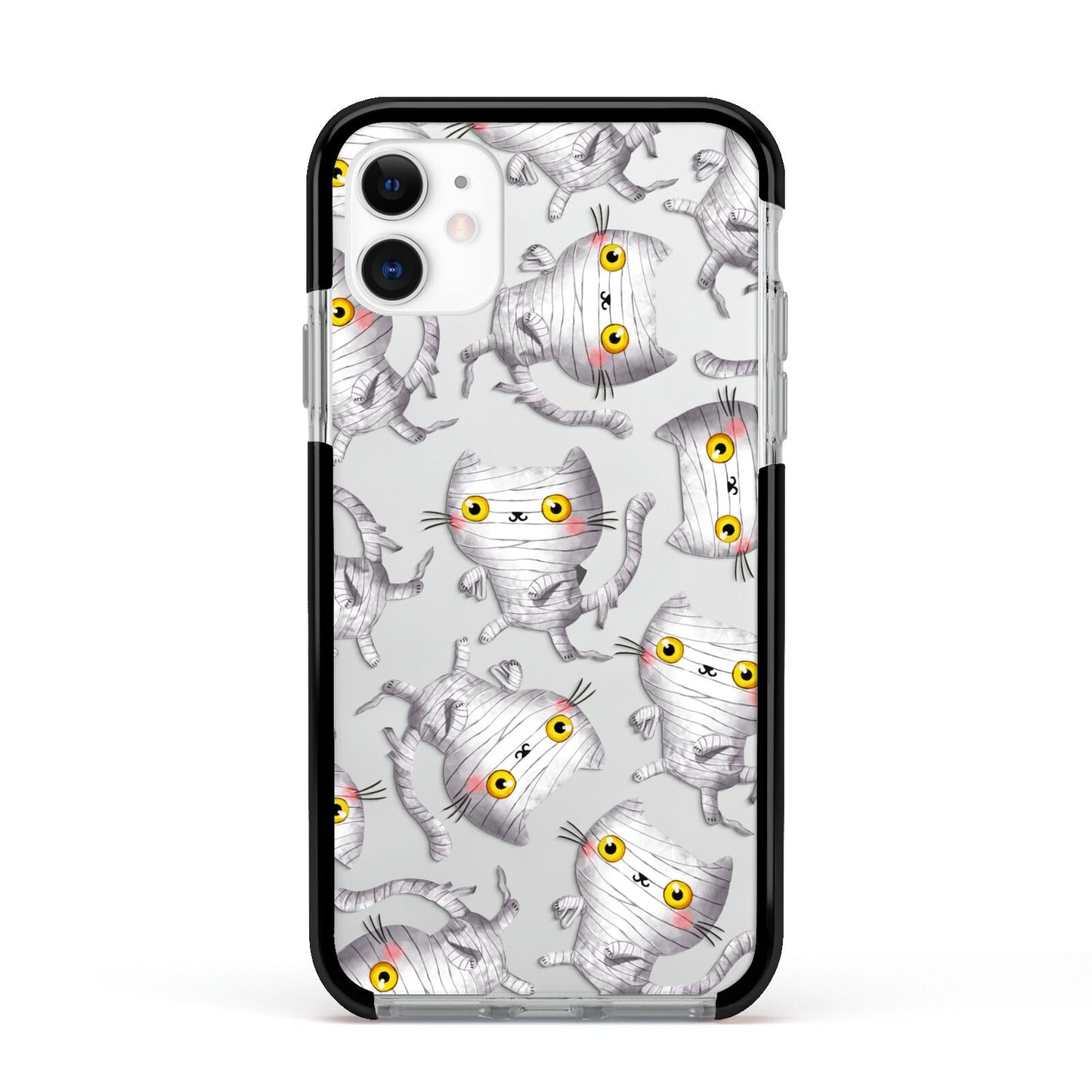 Mummy Cats Apple iPhone 11 in White with Black Impact Case