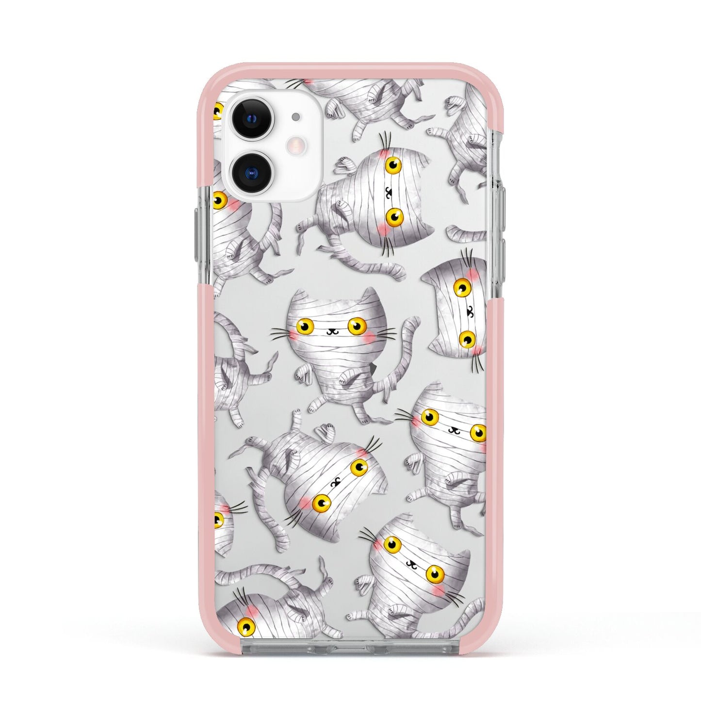 Mummy Cats Apple iPhone 11 in White with Pink Impact Case
