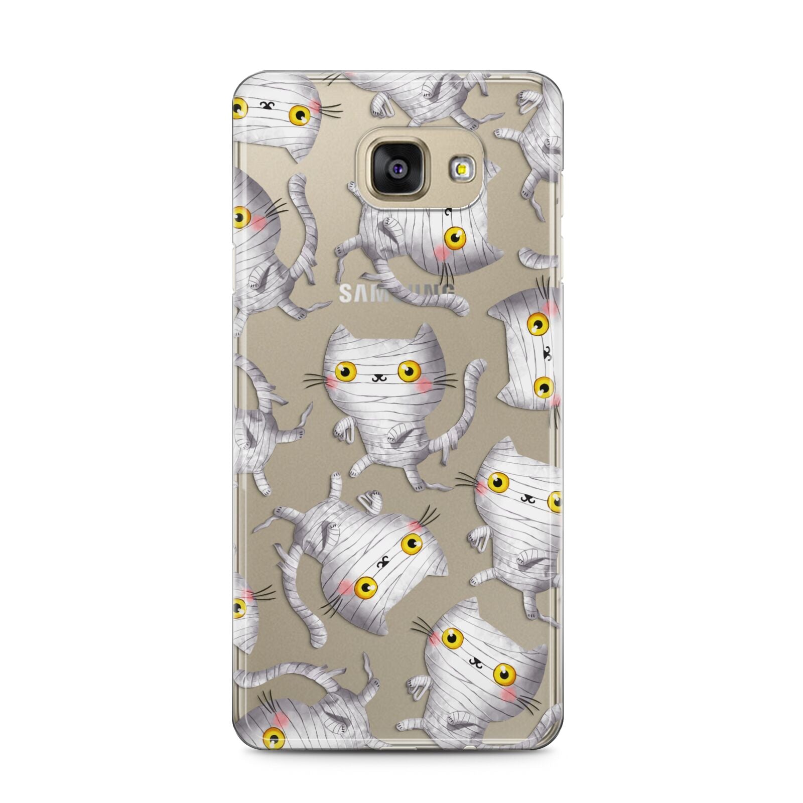 Mummy Cats Samsung Galaxy A5 2016 Case on gold phone