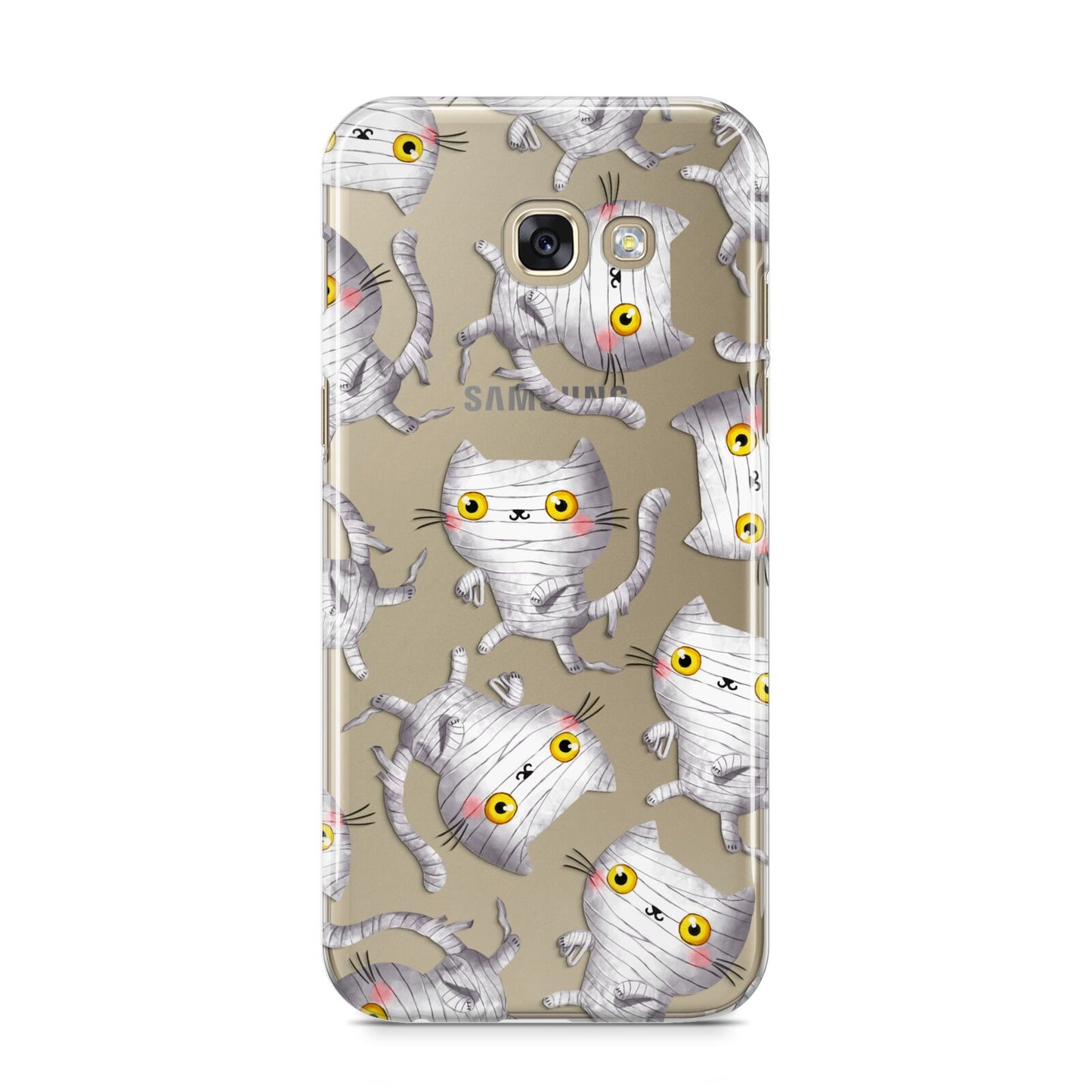 Mummy Cats Samsung Galaxy A5 2017 Case on gold phone