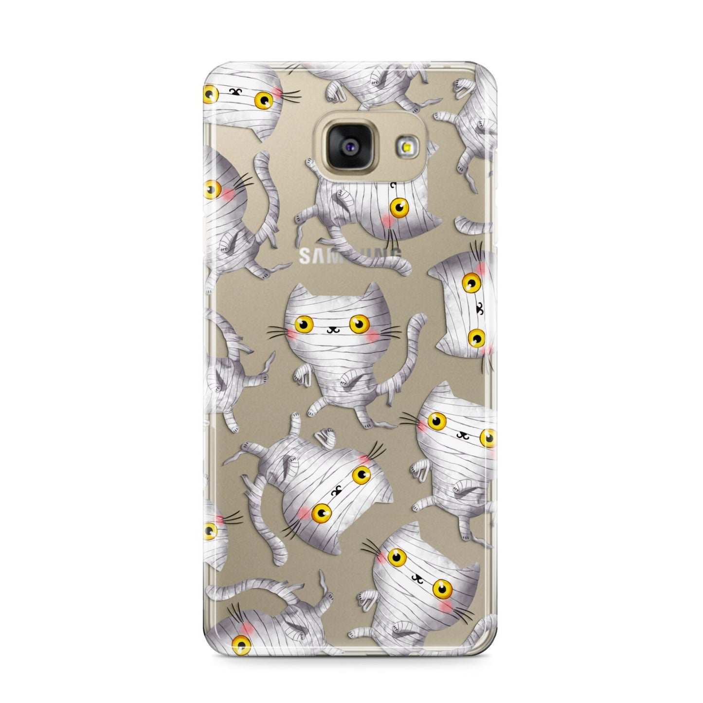 Mummy Cats Samsung Galaxy A9 2016 Case on gold phone