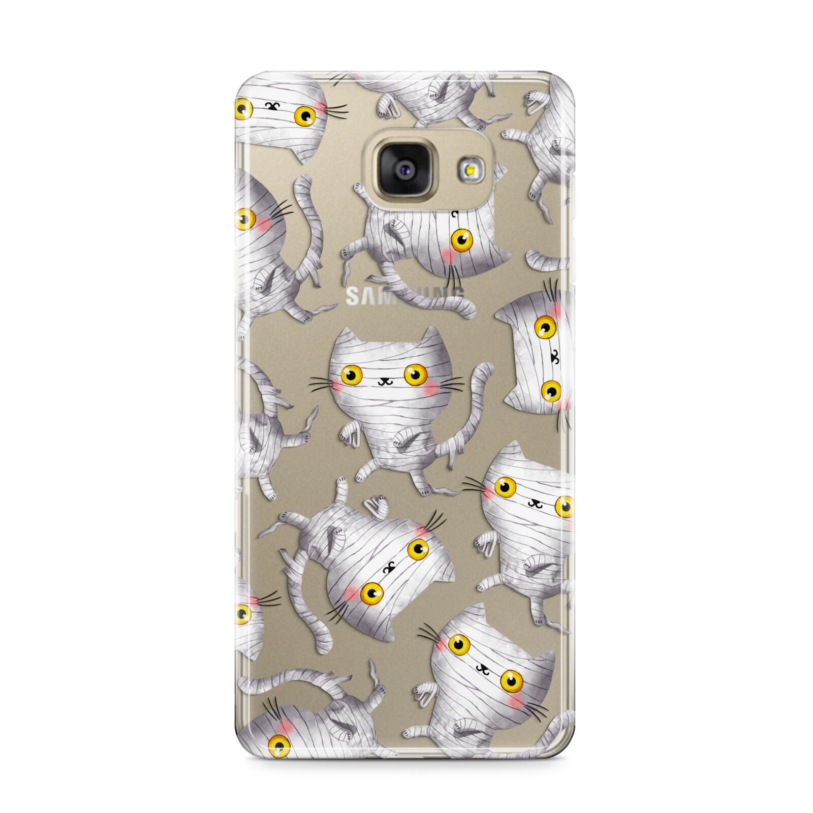 Mummy Cats Samsung Galaxy A9 2016 Case on gold phone