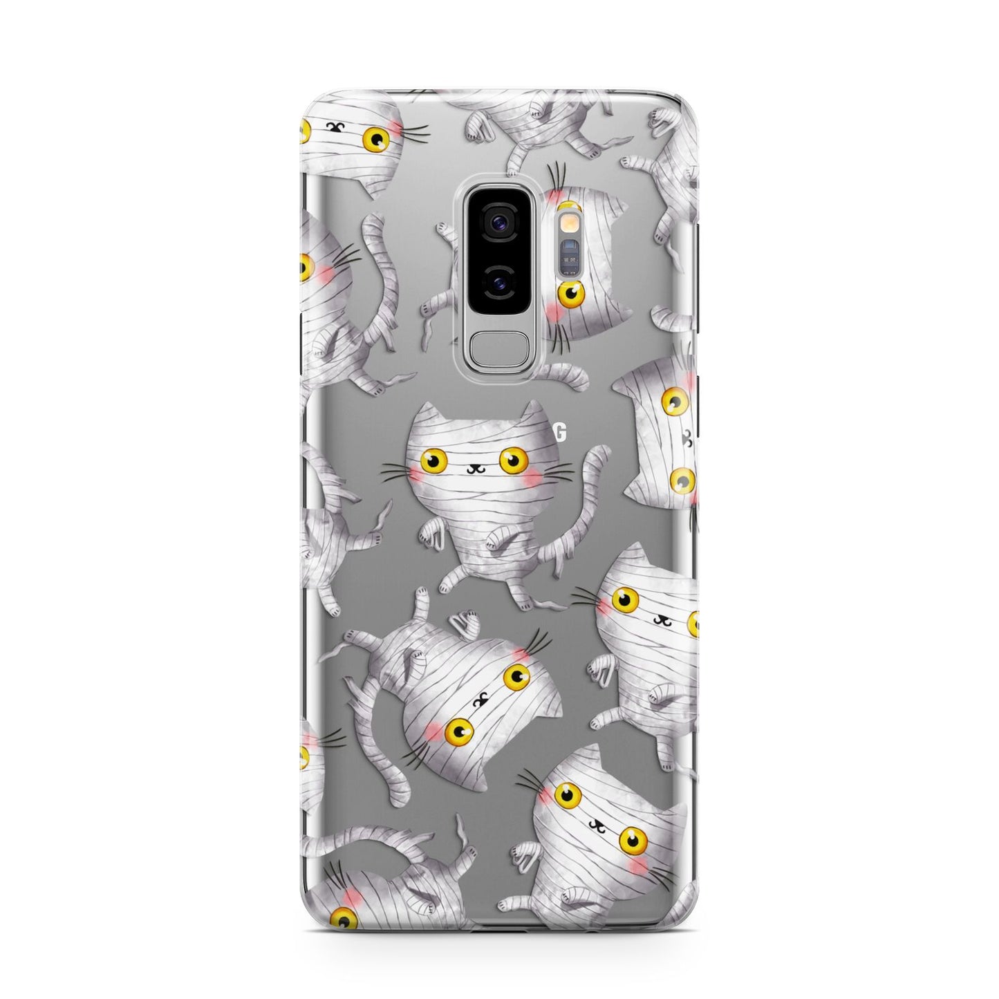 Mummy Cats Samsung Galaxy S9 Plus Case on Silver phone