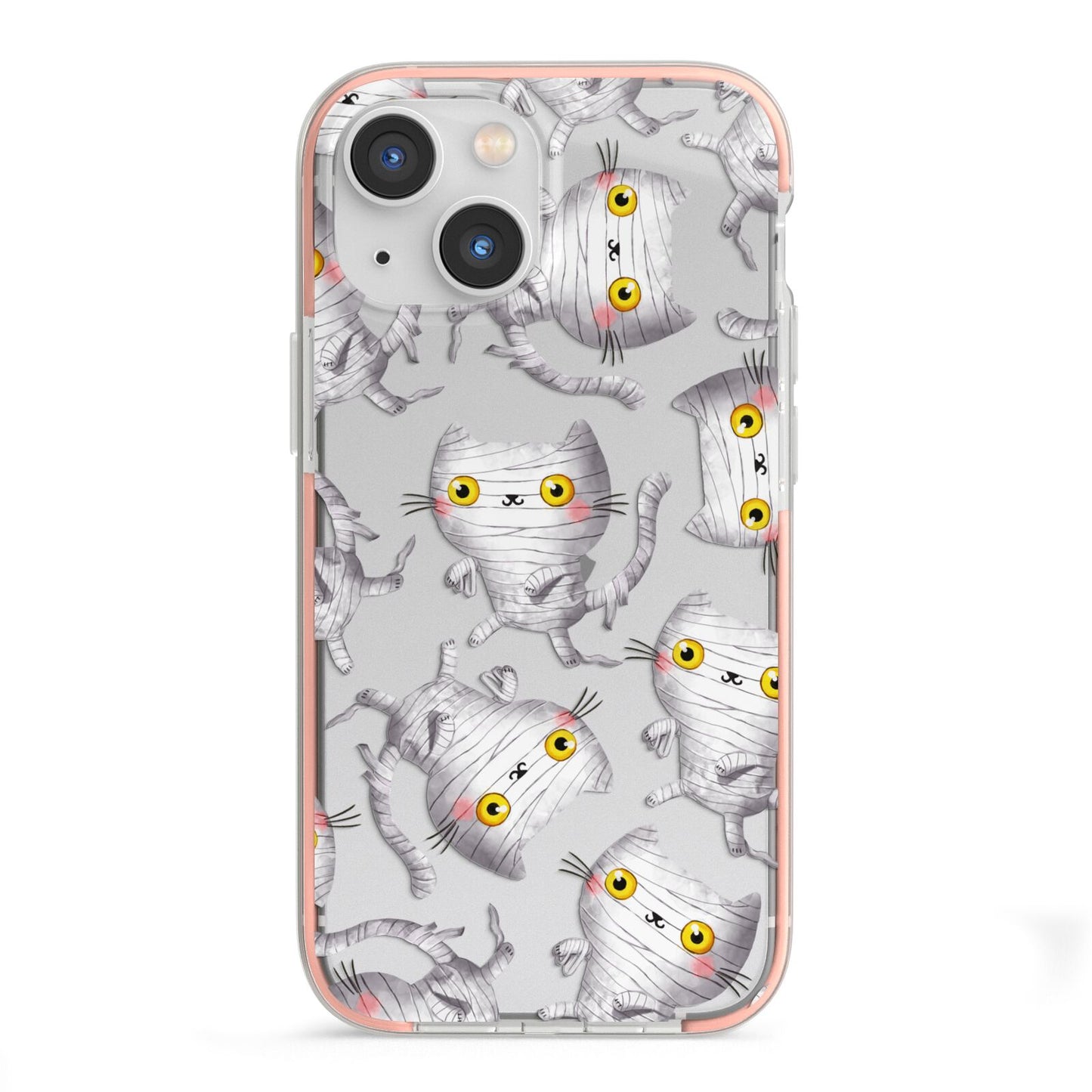 Mummy Cats iPhone 13 Mini TPU Impact Case with Pink Edges