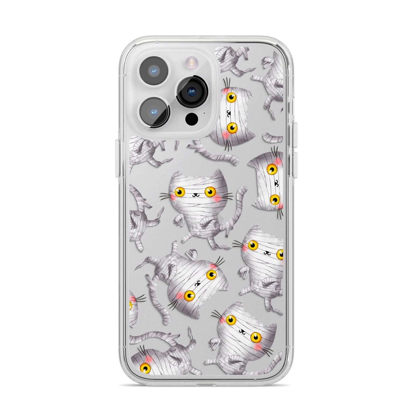 Mummy Cats iPhone 14 Pro Max Clear Tough Case Silver