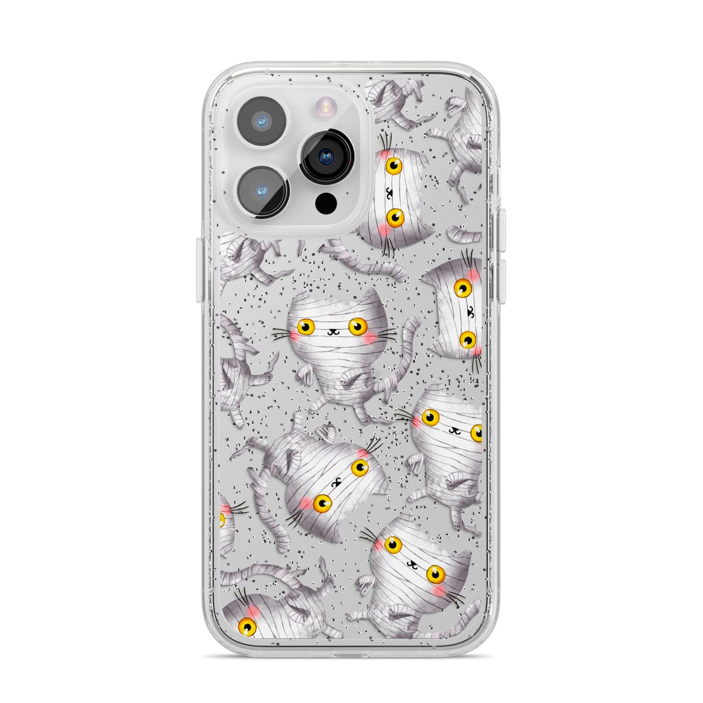 Mummy Cats iPhone 14 Pro Max Glitter Tough Case Silver