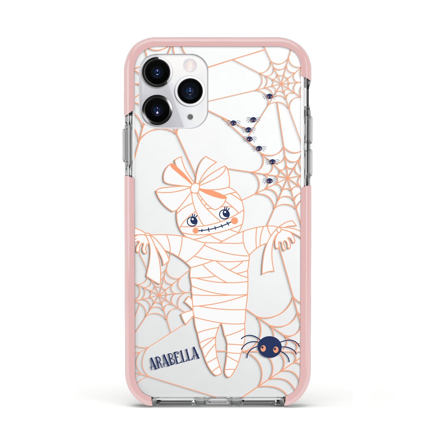 Mummy Halloween Apple iPhone 11 Pro in Silver with Pink Impact Case
