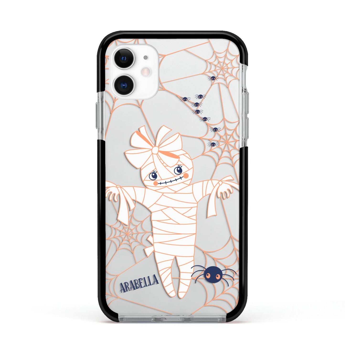 Mummy Halloween Apple iPhone 11 in White with Black Impact Case