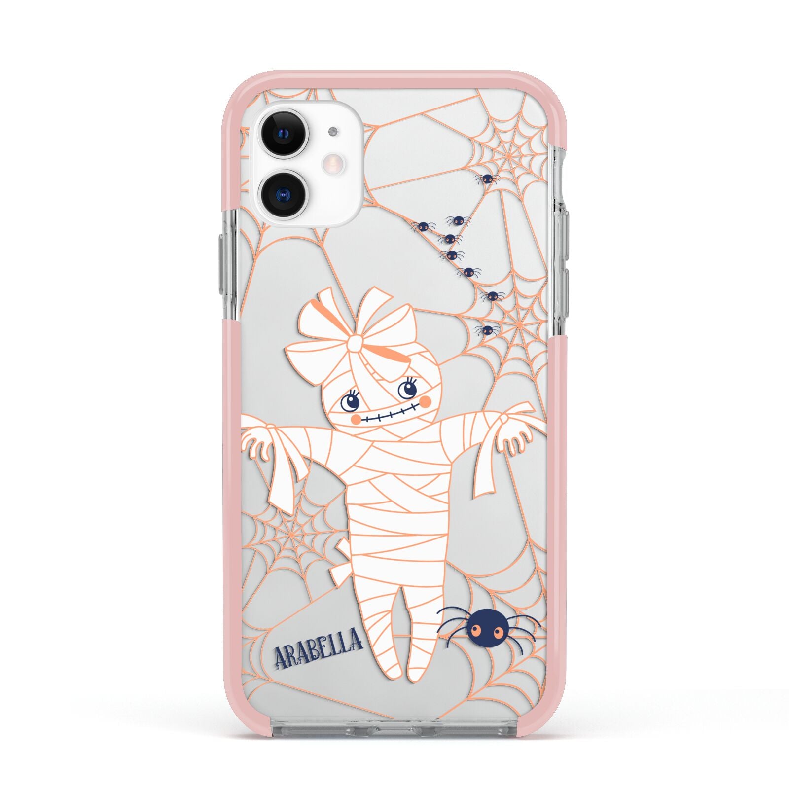 Mummy Halloween Apple iPhone 11 in White with Pink Impact Case