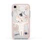 Mummy Halloween Apple iPhone XR Impact Case Pink Edge on Silver Phone