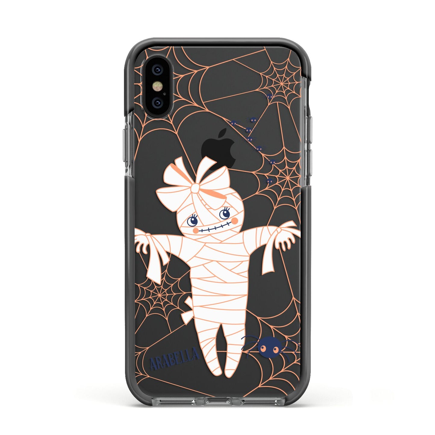 Mummy Halloween Apple iPhone Xs Impact Case Black Edge on Black Phone