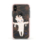 Mummy Halloween Apple iPhone Xs Impact Case Pink Edge on Black Phone