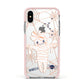 Mummy Halloween Apple iPhone Xs Impact Case Pink Edge on Silver Phone