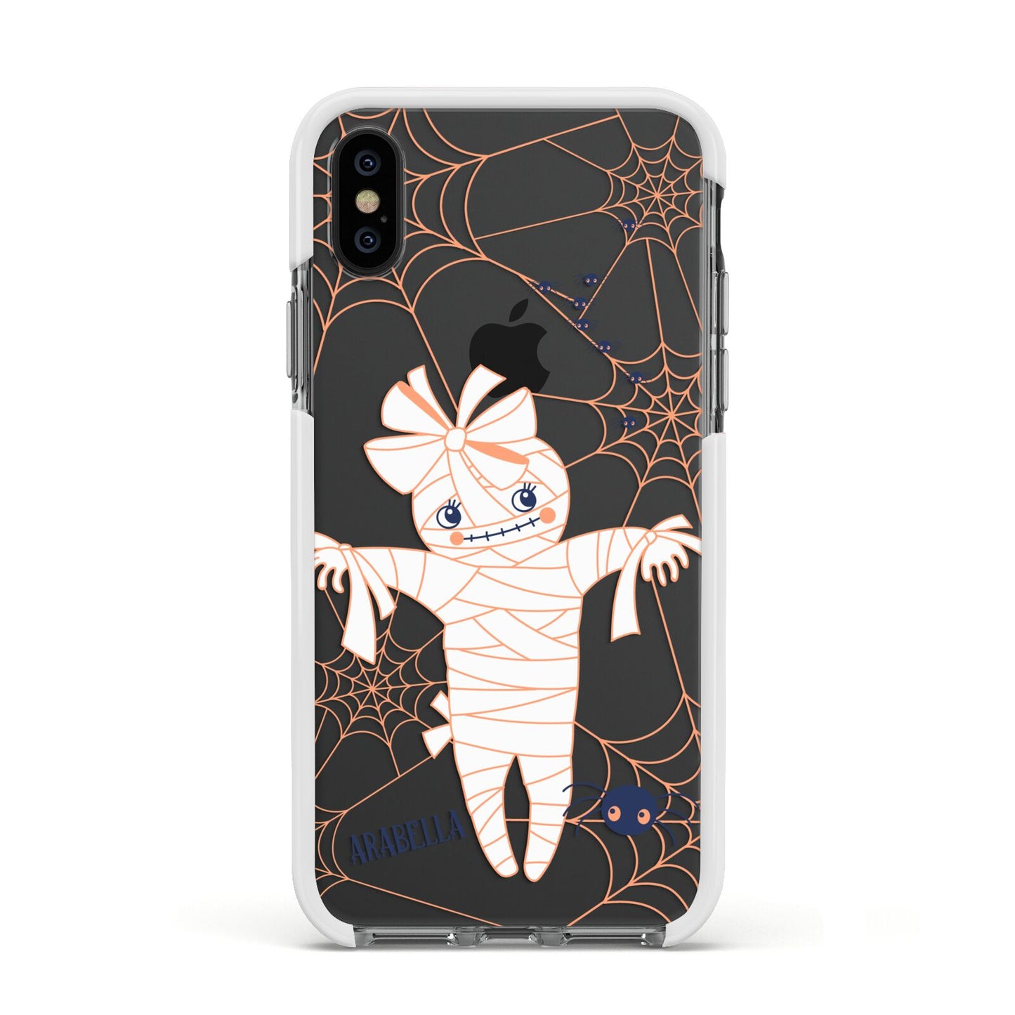 Mummy Halloween Apple iPhone Xs Impact Case White Edge on Black Phone