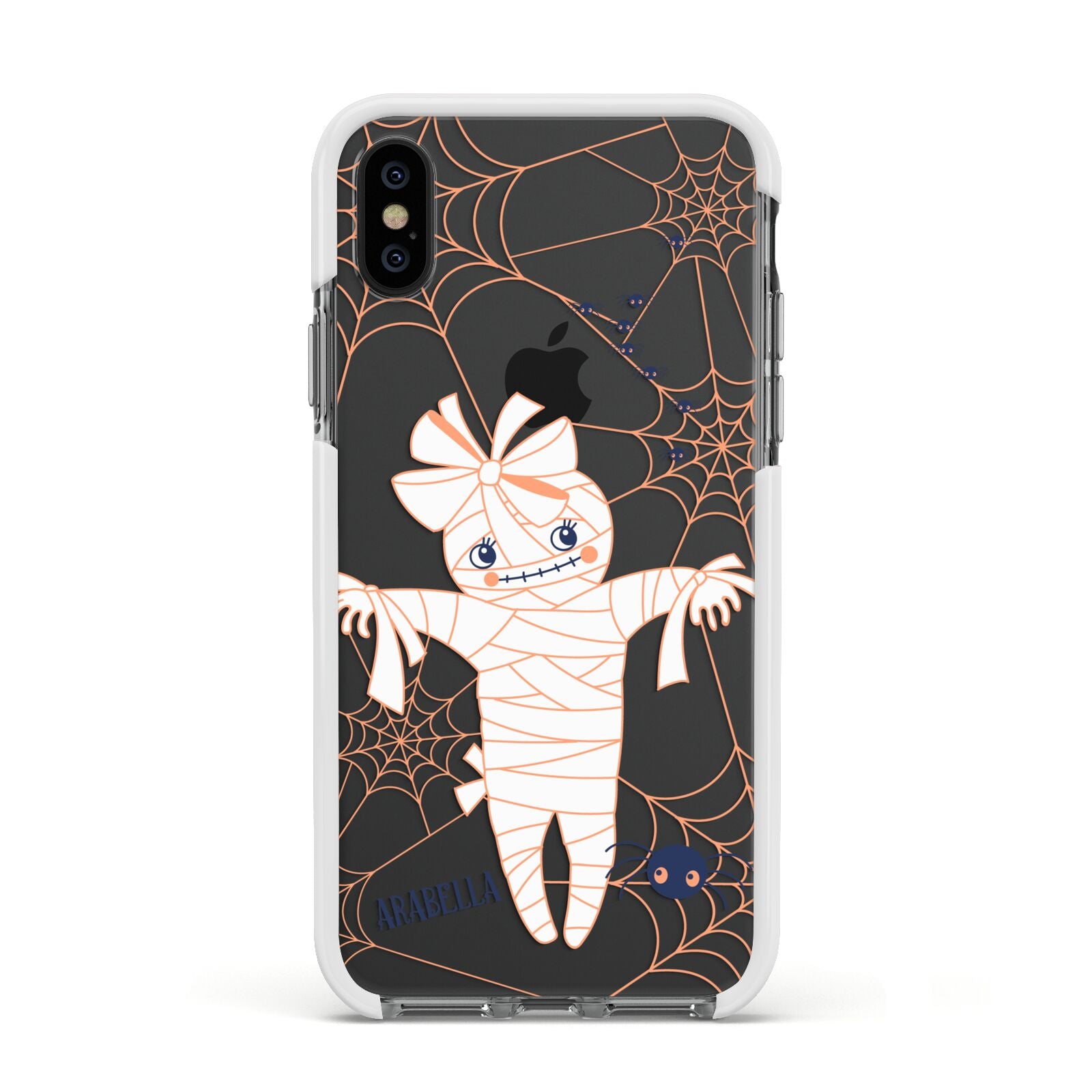 Mummy Halloween Apple iPhone Xs Impact Case White Edge on Black Phone