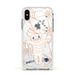 Mummy Halloween Apple iPhone Xs Impact Case White Edge on Silver Phone