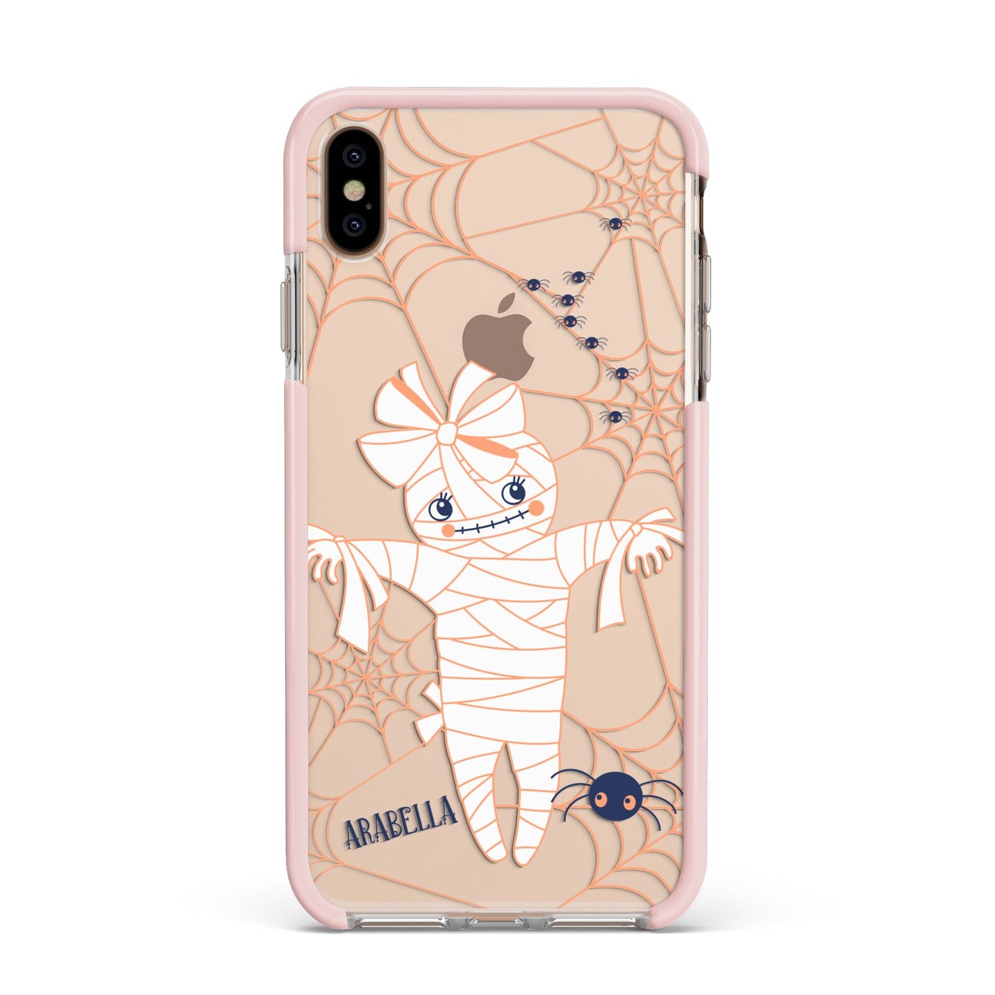 Mummy Halloween Apple iPhone Xs Max Impact Case Pink Edge on Gold Phone