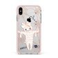 Mummy Halloween Apple iPhone Xs Max Impact Case Pink Edge on Silver Phone