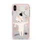 Mummy Halloween Apple iPhone Xs Max Impact Case Pink Edge on Silver Phone