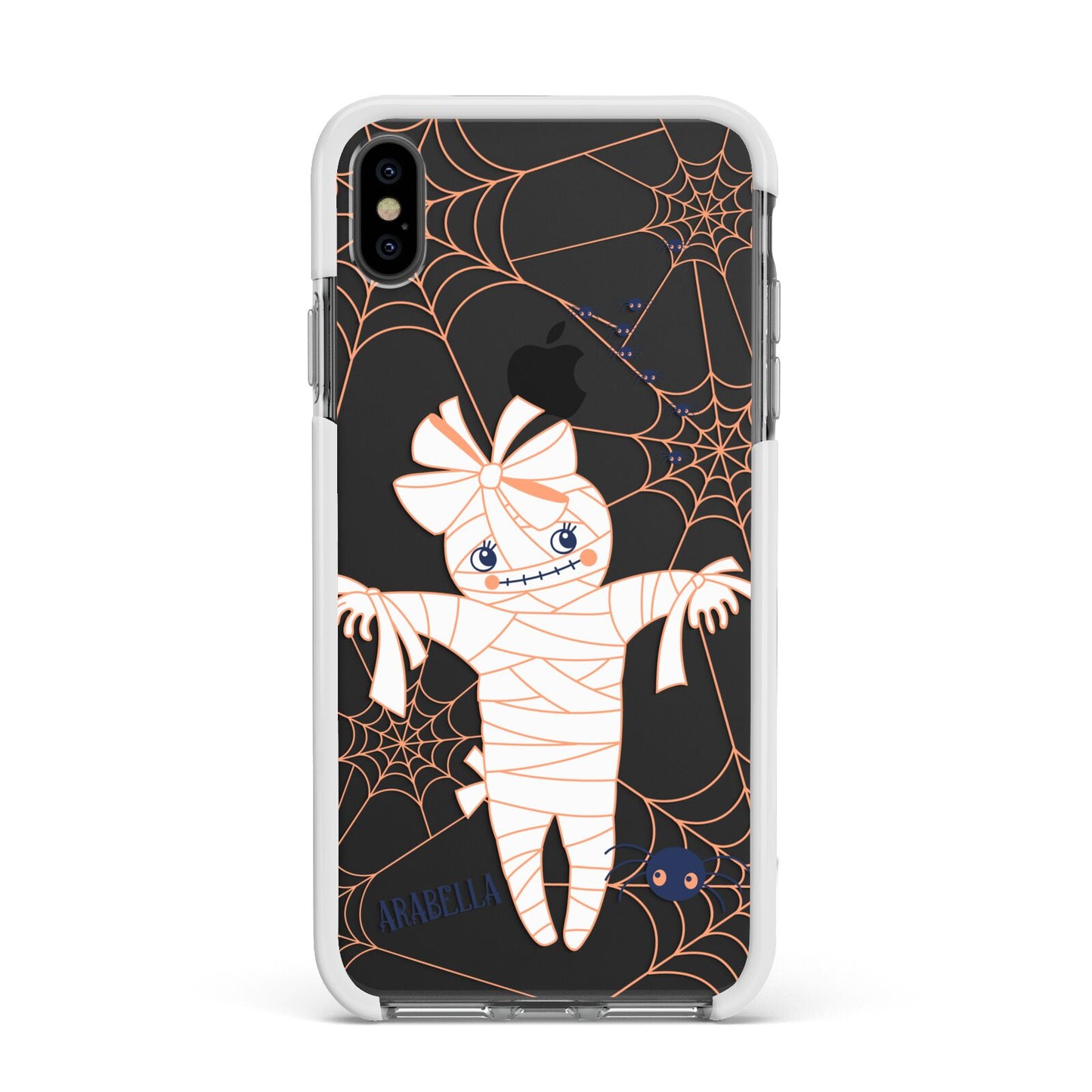 Mummy Halloween Apple iPhone Xs Max Impact Case White Edge on Black Phone
