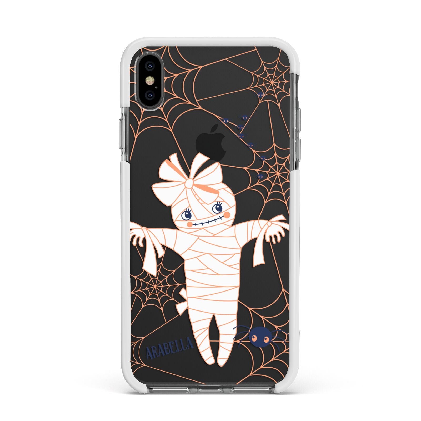 Mummy Halloween Apple iPhone Xs Max Impact Case White Edge on Black Phone