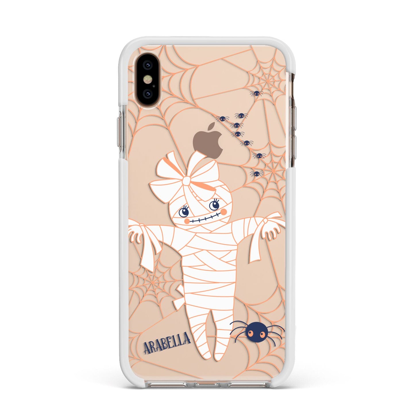 Mummy Halloween Apple iPhone Xs Max Impact Case White Edge on Gold Phone