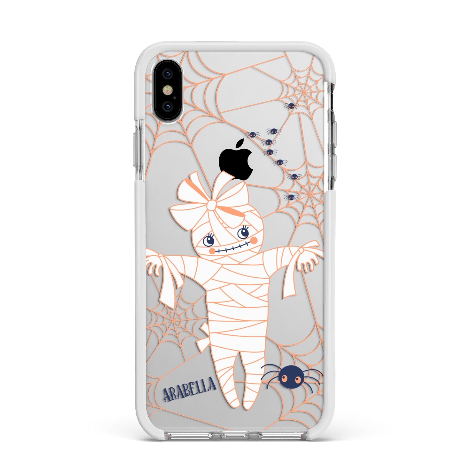 Mummy Halloween Apple iPhone Xs Max Impact Case White Edge on Silver Phone