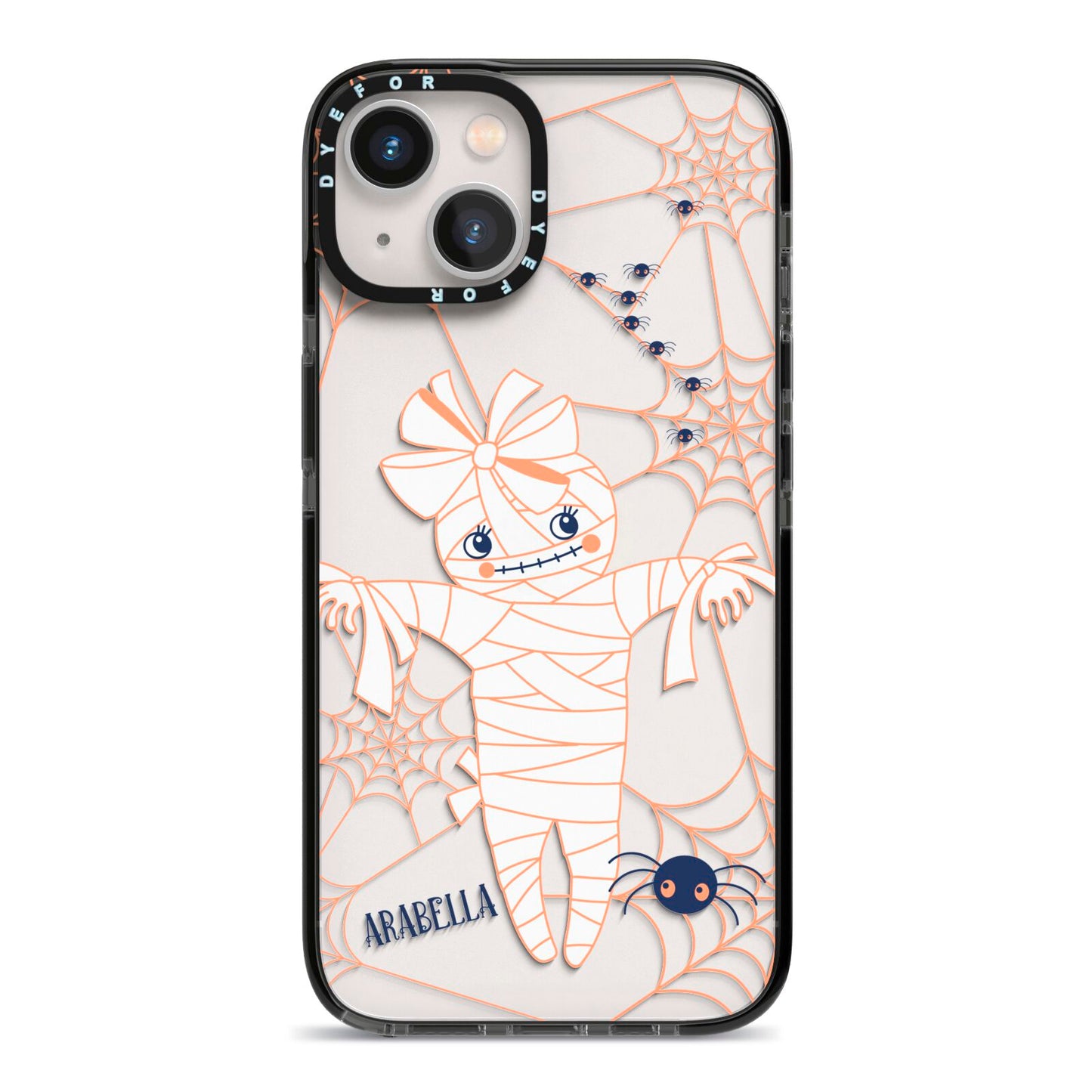 Mummy Halloween iPhone 13 Black Impact Case on Silver phone