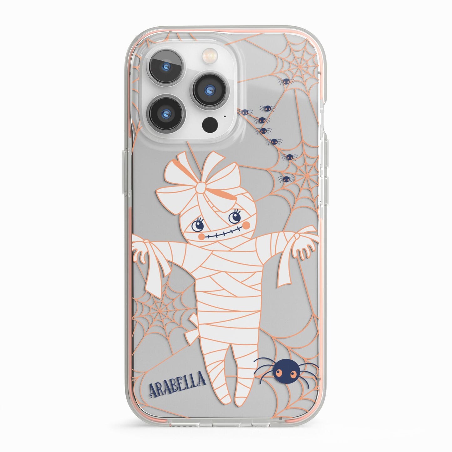 Mummy Halloween iPhone 13 Pro TPU Impact Case with Pink Edges