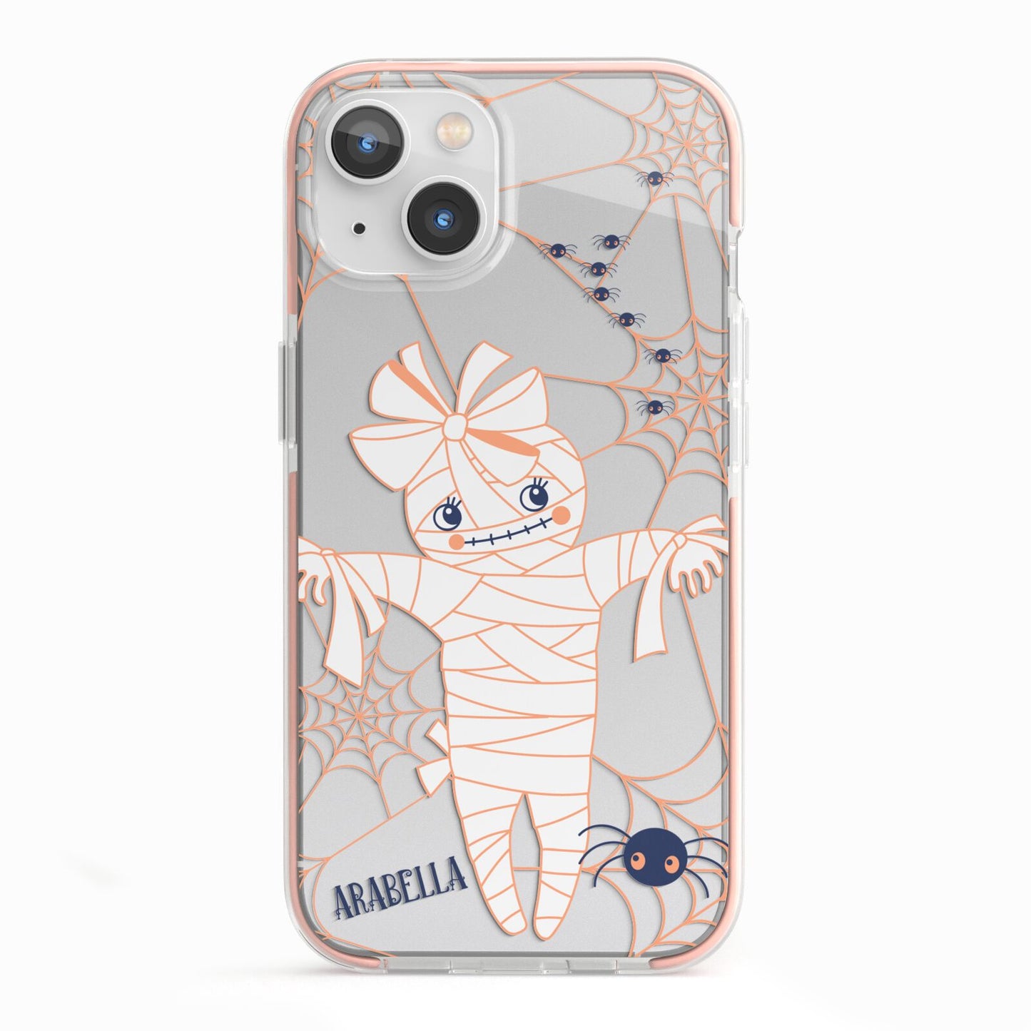Mummy Halloween iPhone 13 TPU Impact Case with Pink Edges