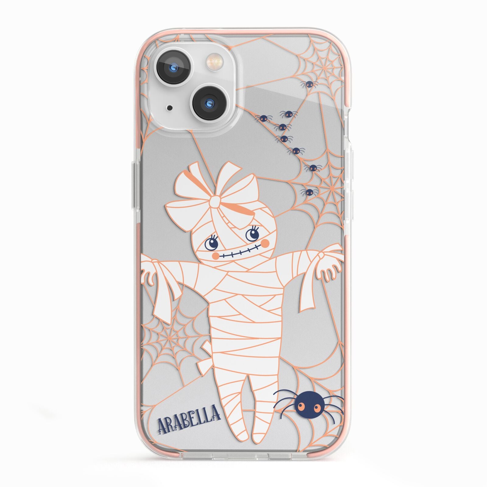 Mummy Halloween iPhone 13 TPU Impact Case with Pink Edges